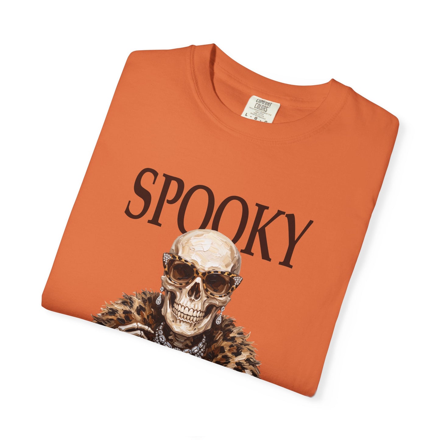 Spooky Skull Leopard  Graphic Tee - Black font