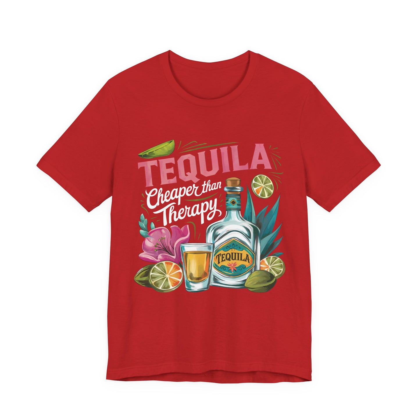 Tequila – “Cheaper than Therapy" Graphic tee - White font