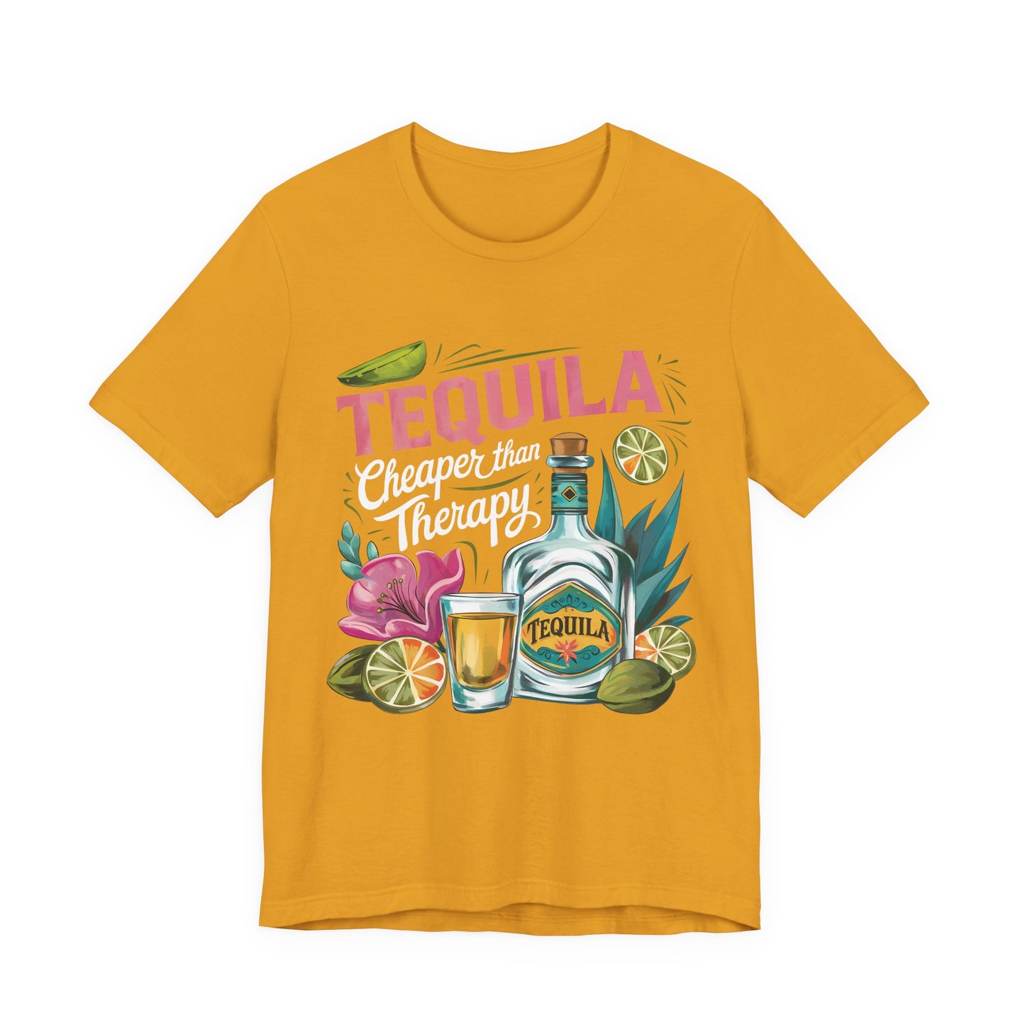 Tequila – “Cheaper than Therapy" Graphic tee - White font
