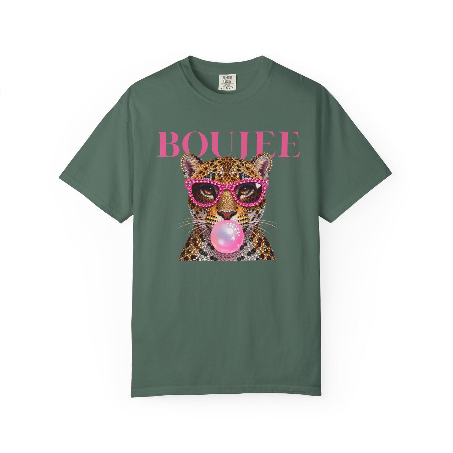 Boujee Leopard Graphic T-Shirt — Pink Bubblegum & Sunglasses Fashion Tee