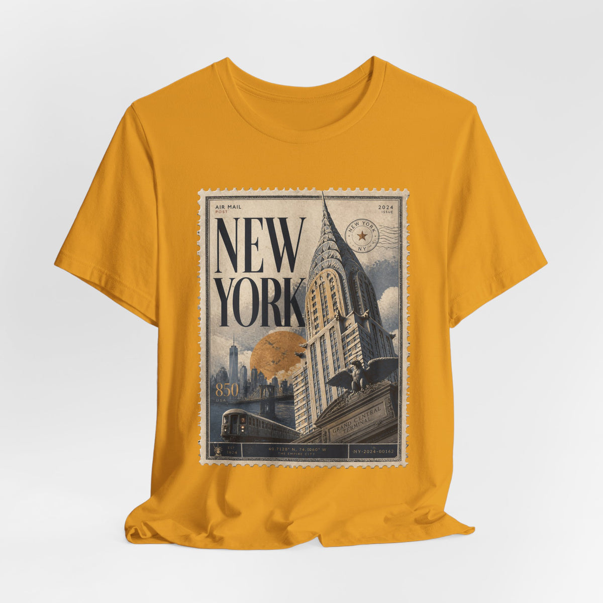 New York Vintage Postage Stamp Graphic T‑Shirt