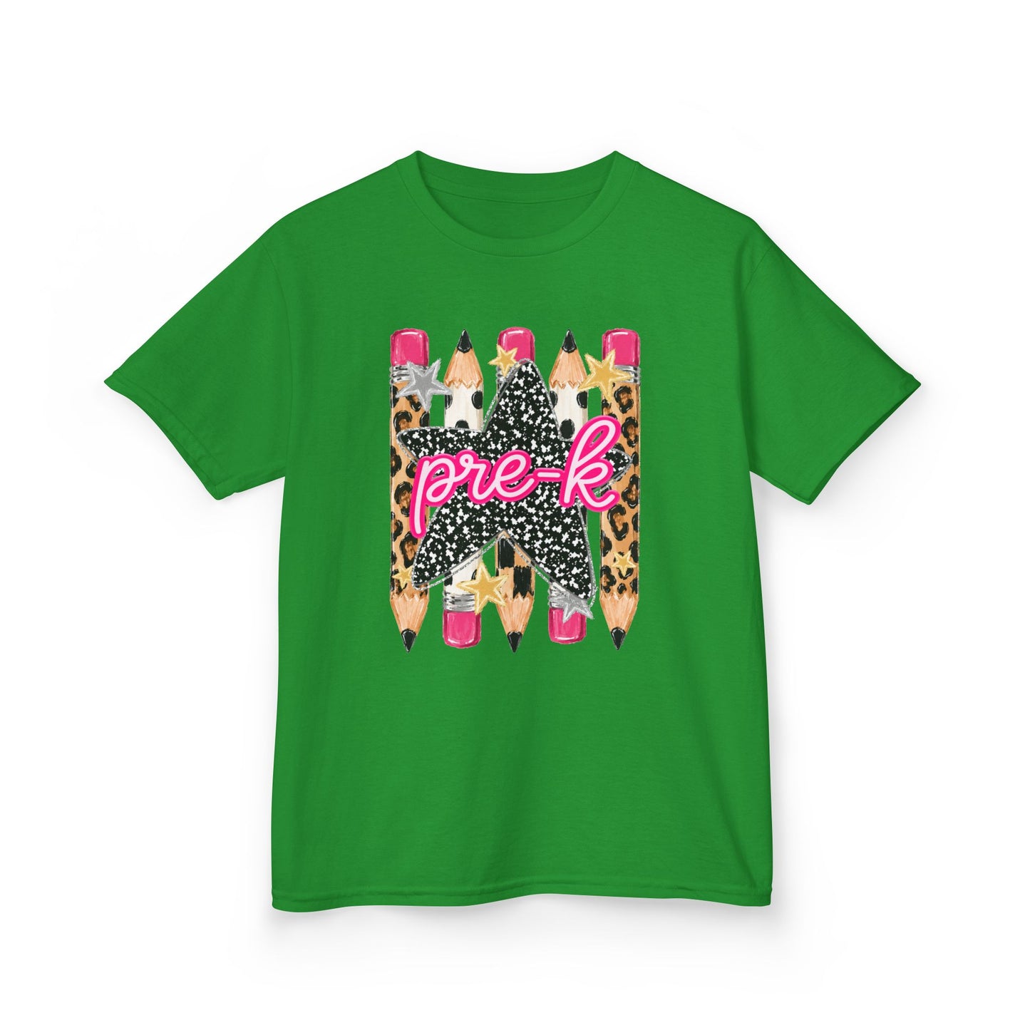 Pre-K Leopard Pencil Kids Tee — Cute Back-to-School Shirt for Preschool Girls