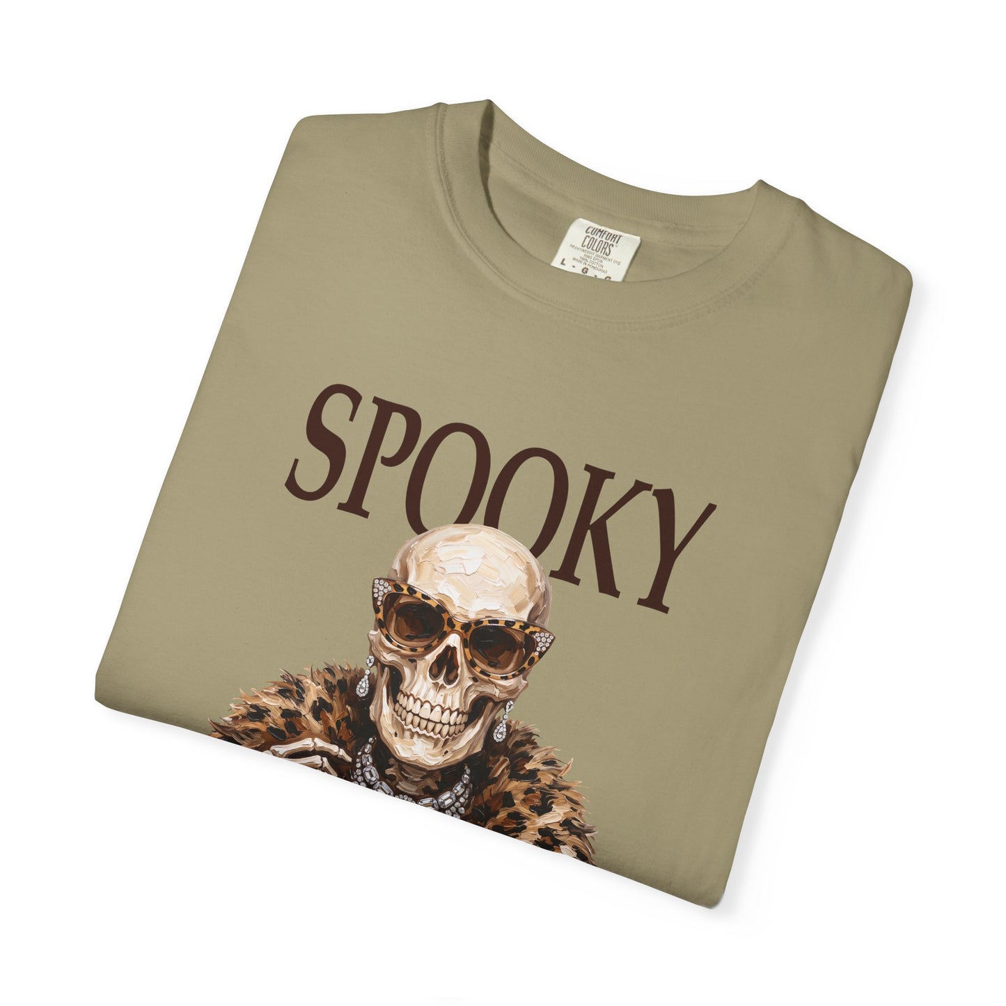 Spooky Skull Leopard  Graphic Tee - Black font
