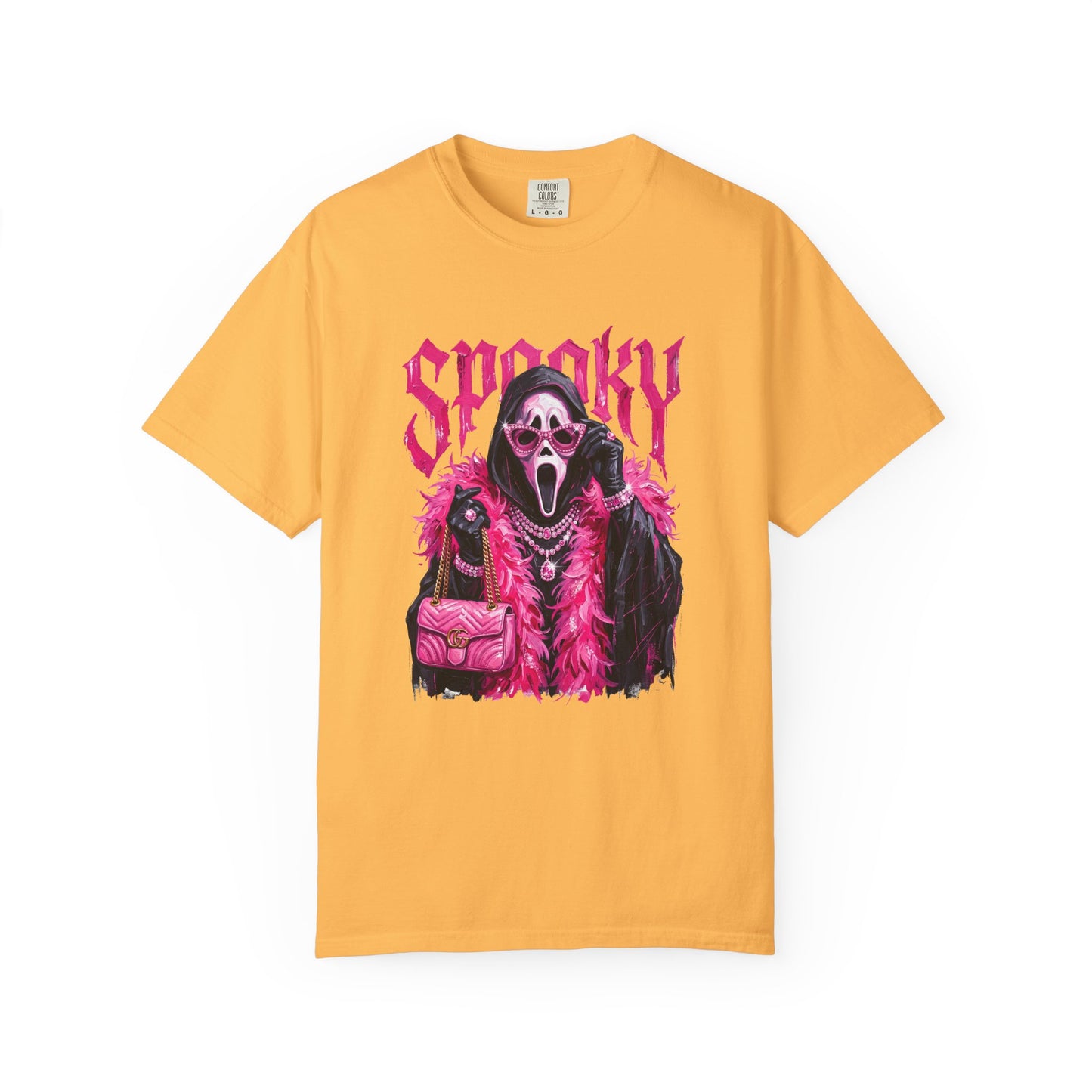 Spooky Pink Fur Ghostface Graphic T-Shirt