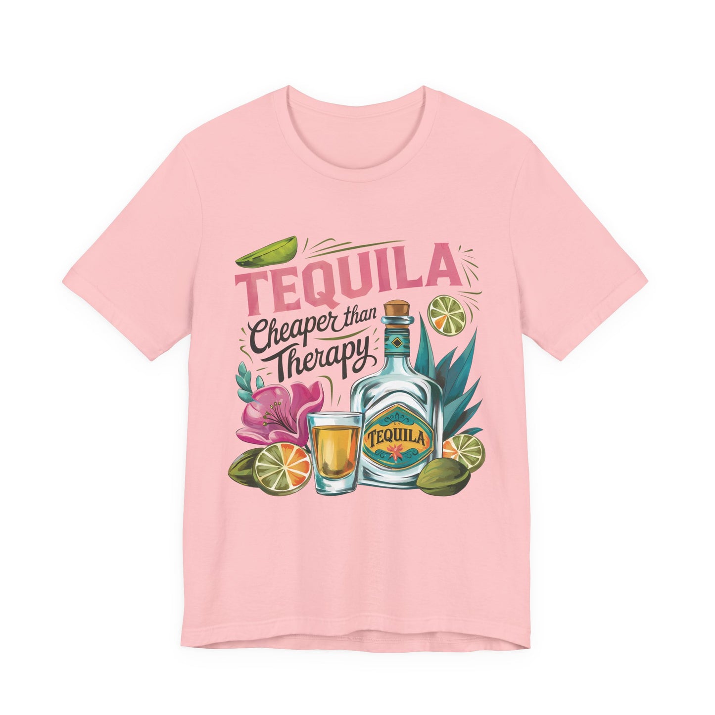 Tequila – “Cheaper than Therapy" Graphic tee - Black font