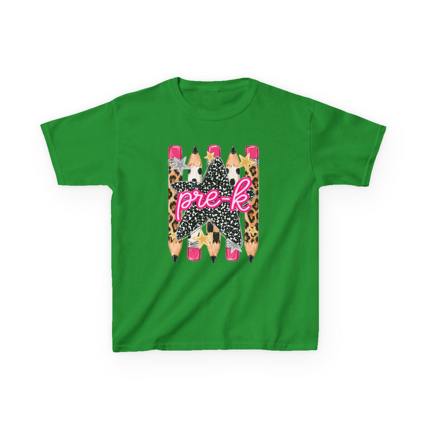 Pre-K Leopard Pencil Kids Tee — Cute Back-to-School Shirt for Preschool Girls