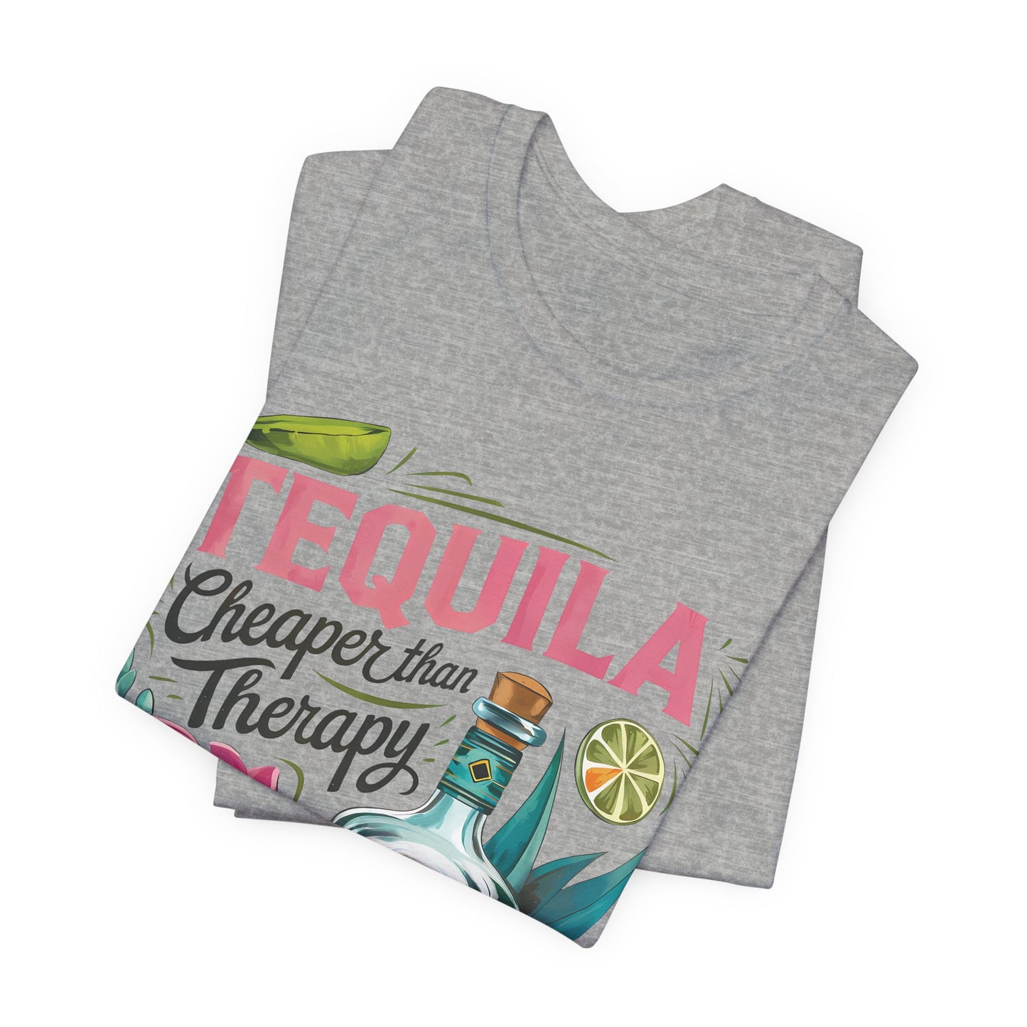 Tequila – “Cheaper than Therapy" Graphic tee - Black font