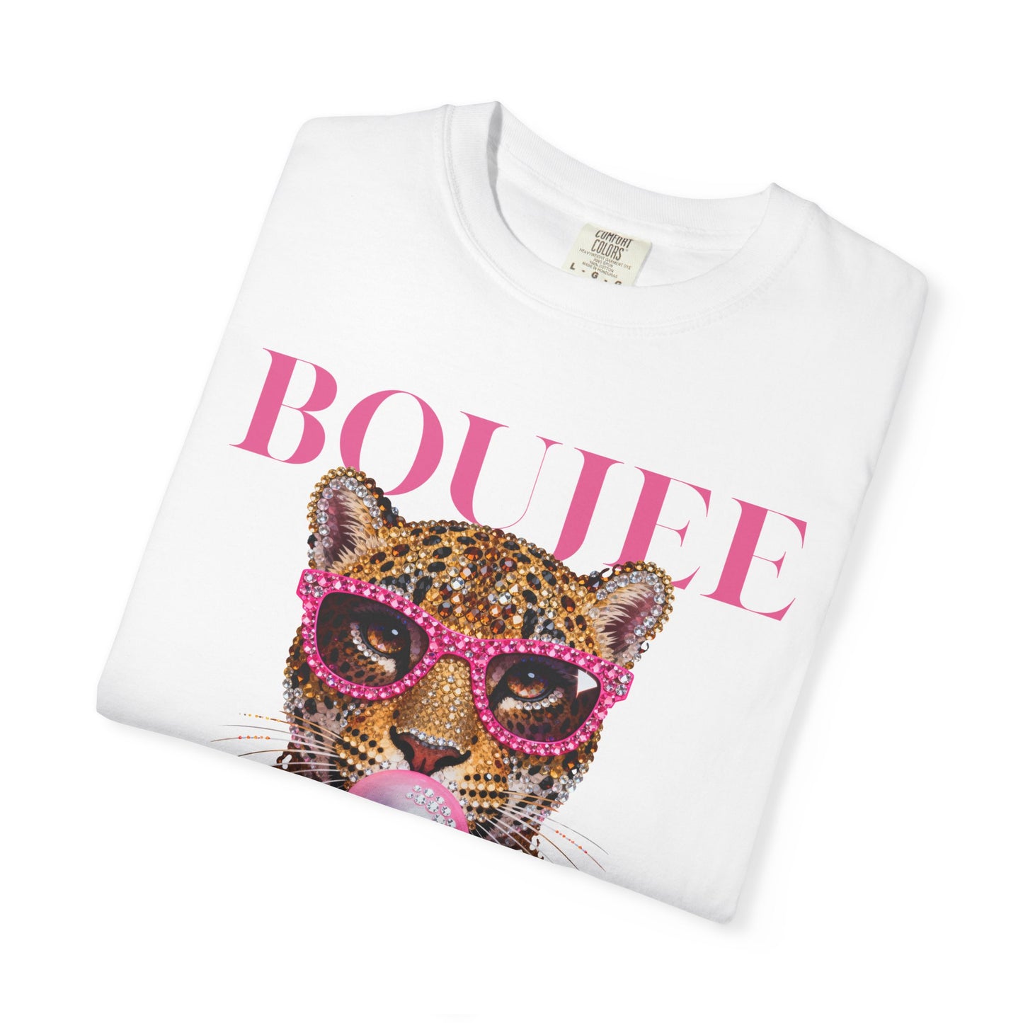 Boujee Leopard Graphic T-Shirt — Pink Bubblegum & Sunglasses Fashion Tee