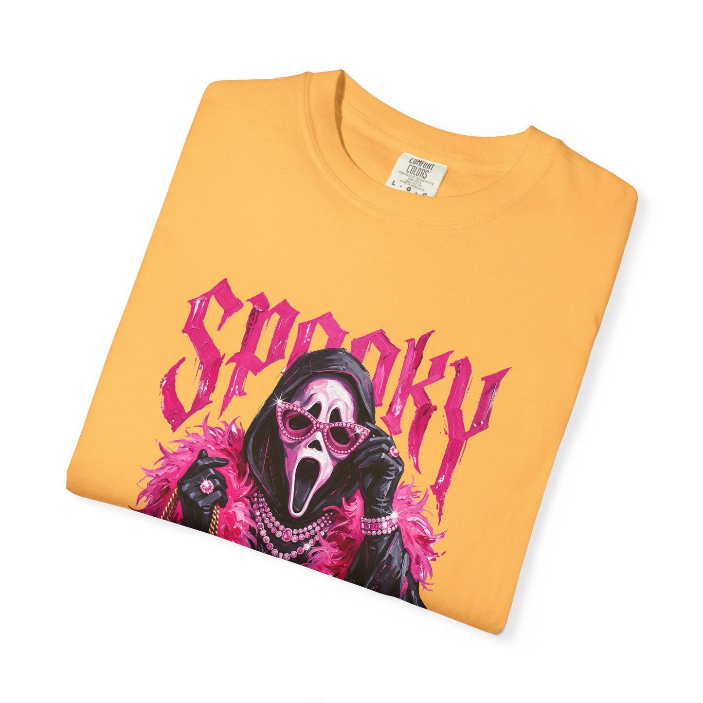 Spooky Pink Fur Ghostface Graphic T-Shirt