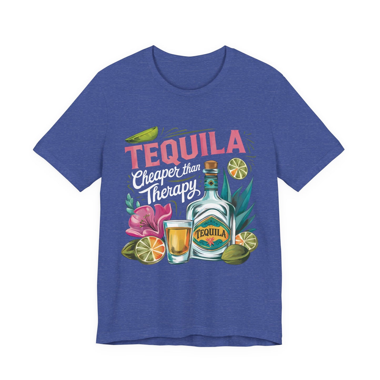 Tequila – “Cheaper than Therapy" Graphic tee - White font