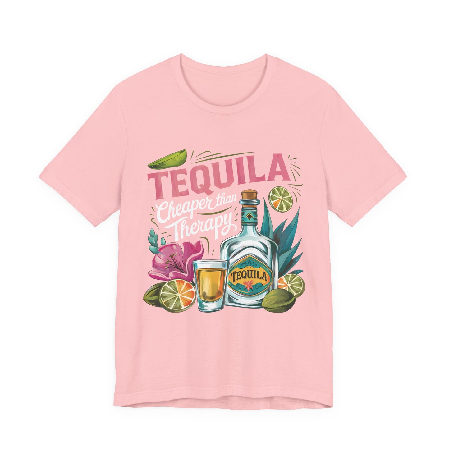 Tequila – “Cheaper than Therapy" Graphic tee - White font