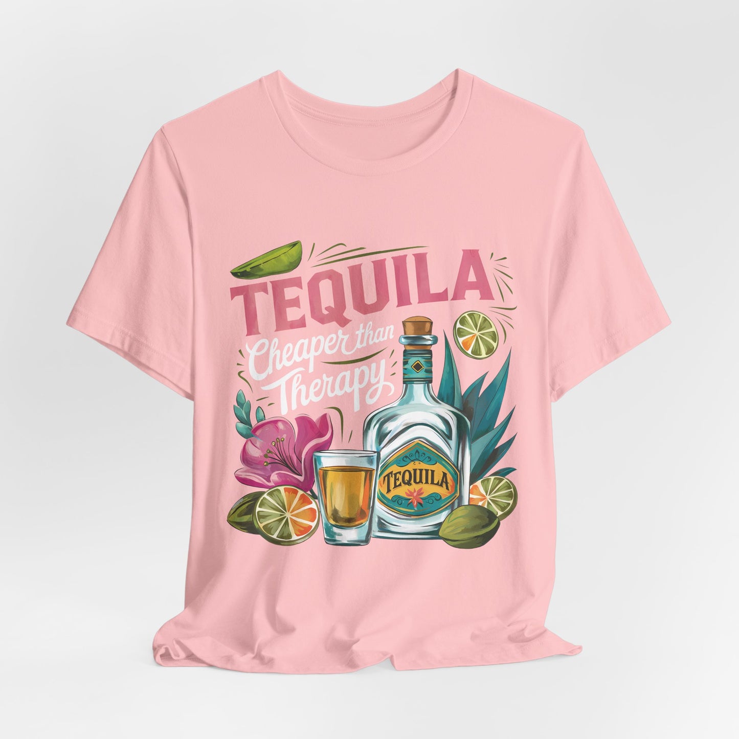 Tequila – “Cheaper than Therapy" Graphic tee - White font