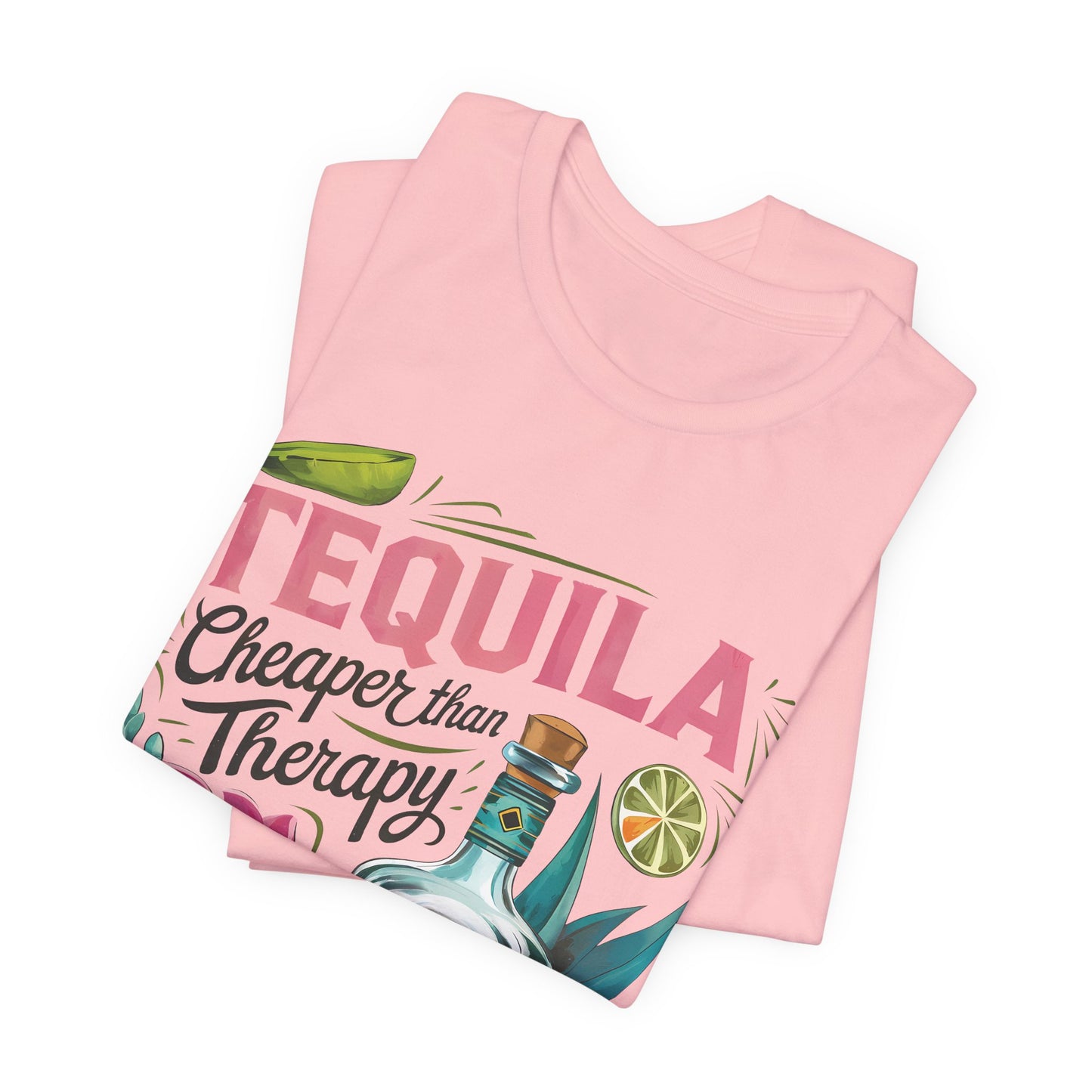 Tequila – “Cheaper than Therapy" Graphic tee - Black font