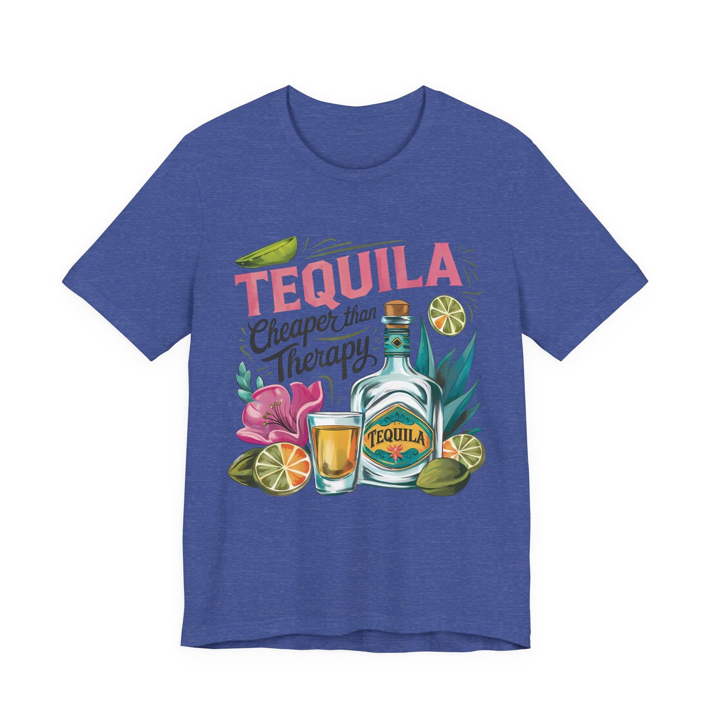 Tequila – “Cheaper than Therapy" Graphic tee - Black font