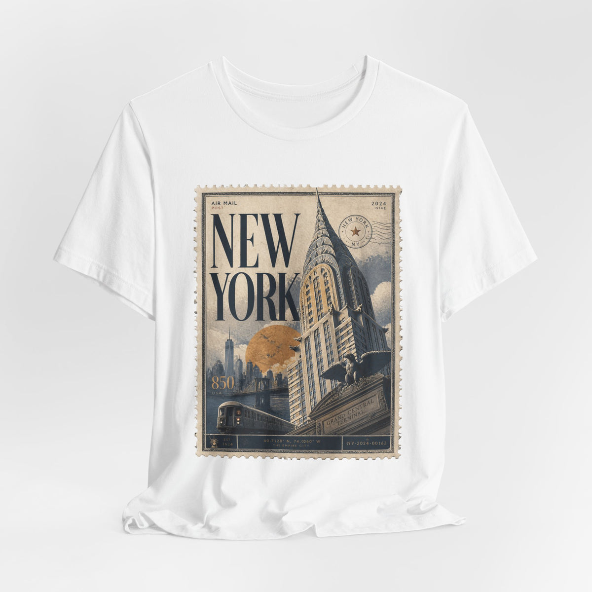 New York Vintage Postage Stamp Graphic T‑Shirt