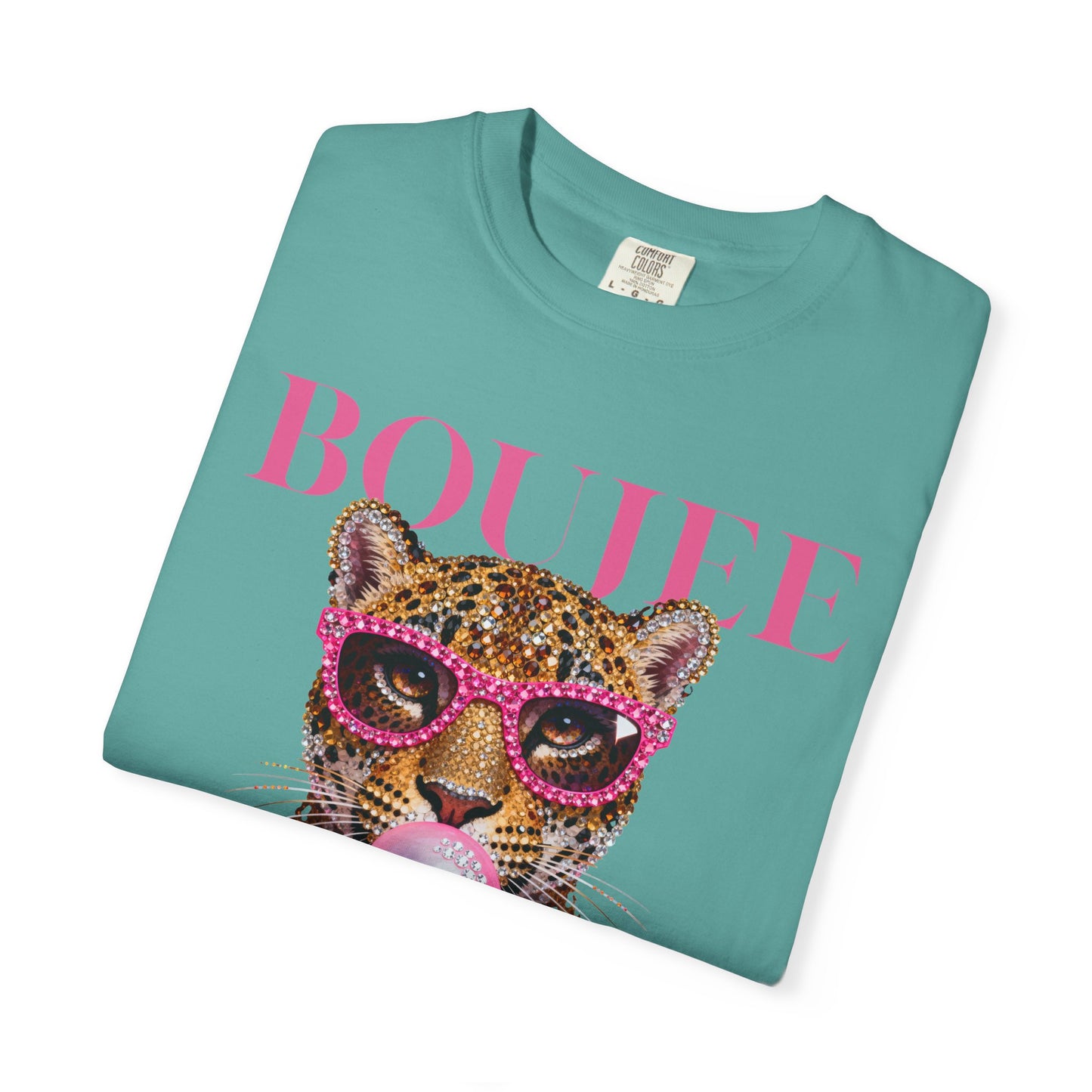 Boujee Leopard Graphic T-Shirt — Pink Bubblegum & Sunglasses Fashion Tee