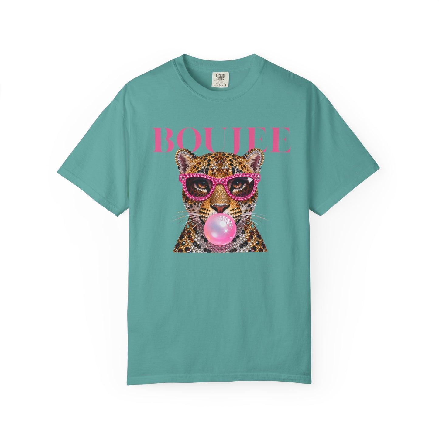 Boujee Leopard Graphic T-Shirt — Pink Bubblegum & Sunglasses Fashion Tee