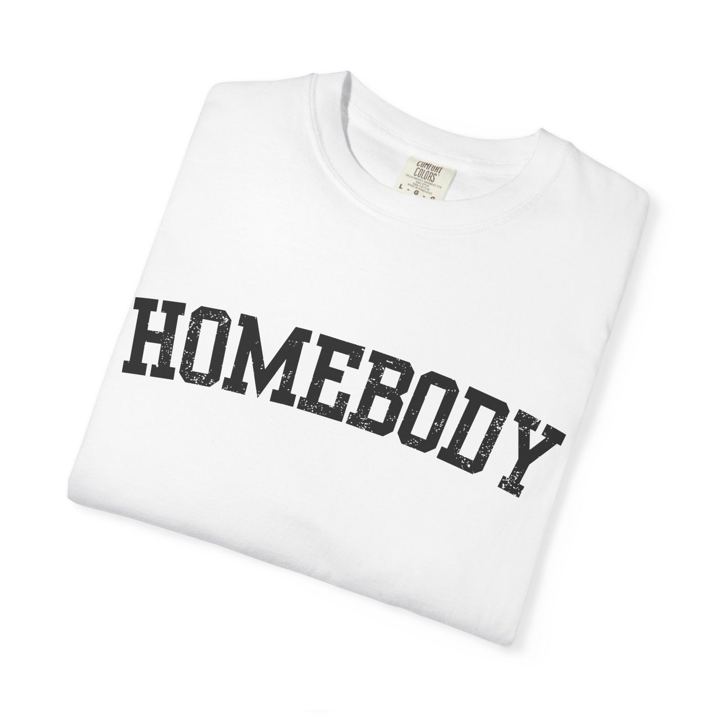 Homebody Graphic Tee  — Black Collegiate Font