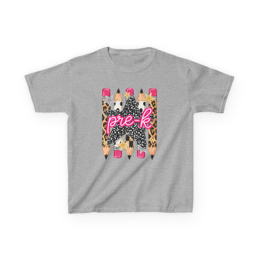 Pre-K Leopard Pencil Kids Tee — Cute Back-to-School Shirt for Preschool Girls