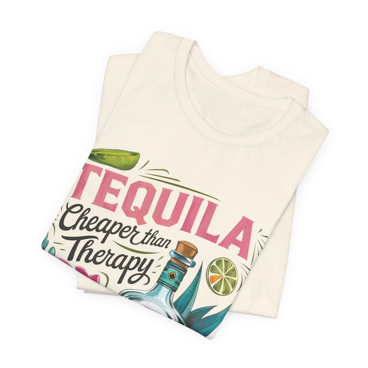 Tequila – “Cheaper than Therapy" Graphic tee - Black font