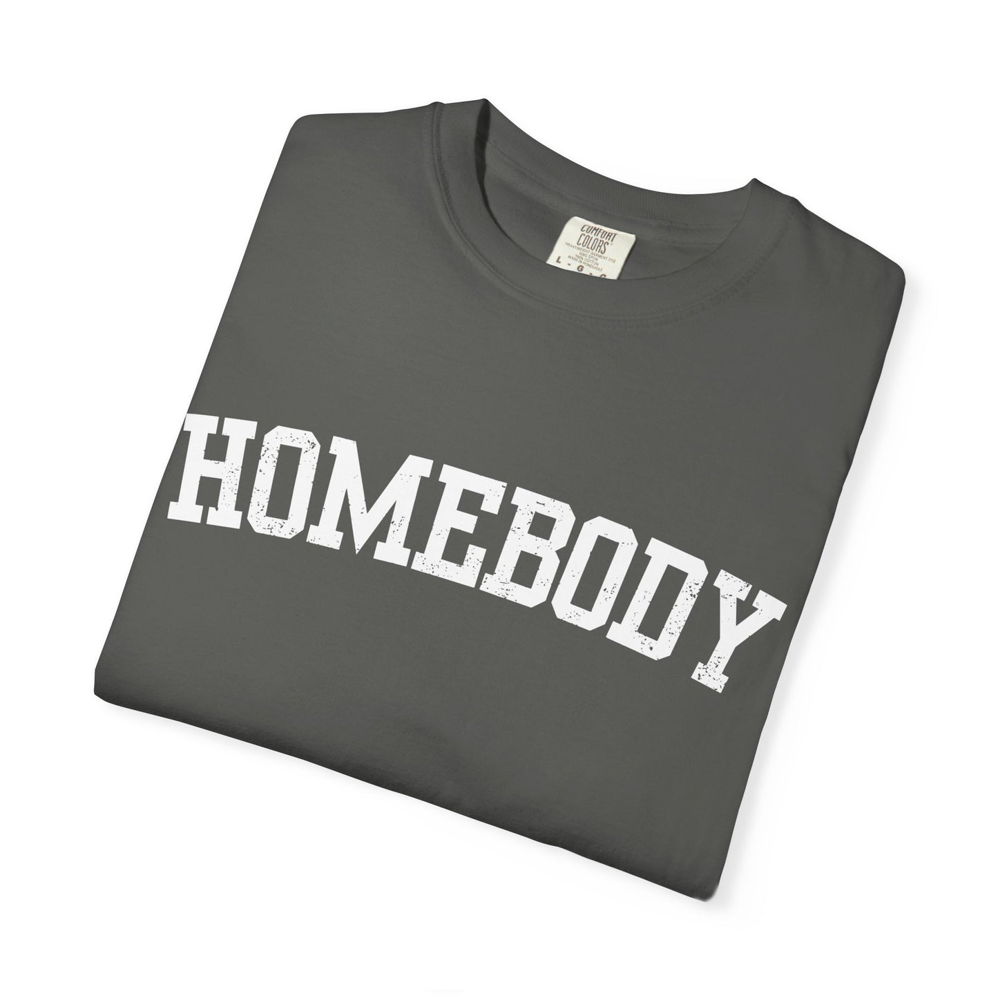 Homebody Graphic Tee  — White Collegiate Font