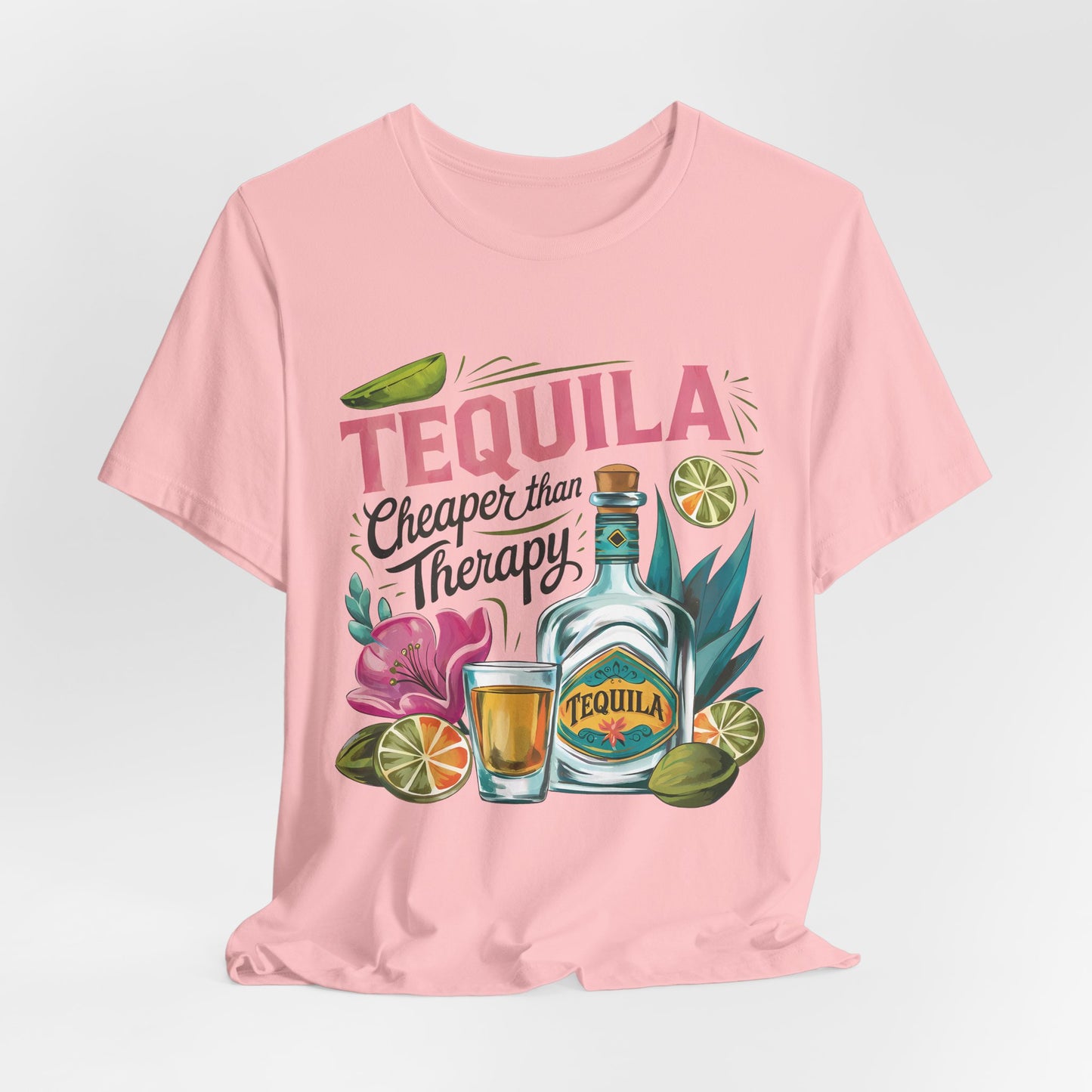 Tequila – “Cheaper than Therapy" Graphic tee - Black font