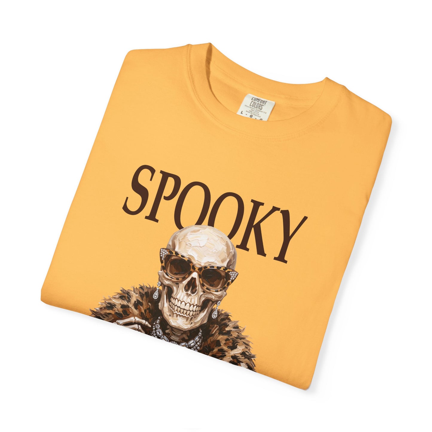 Spooky Skull Leopard  Graphic Tee - Black font