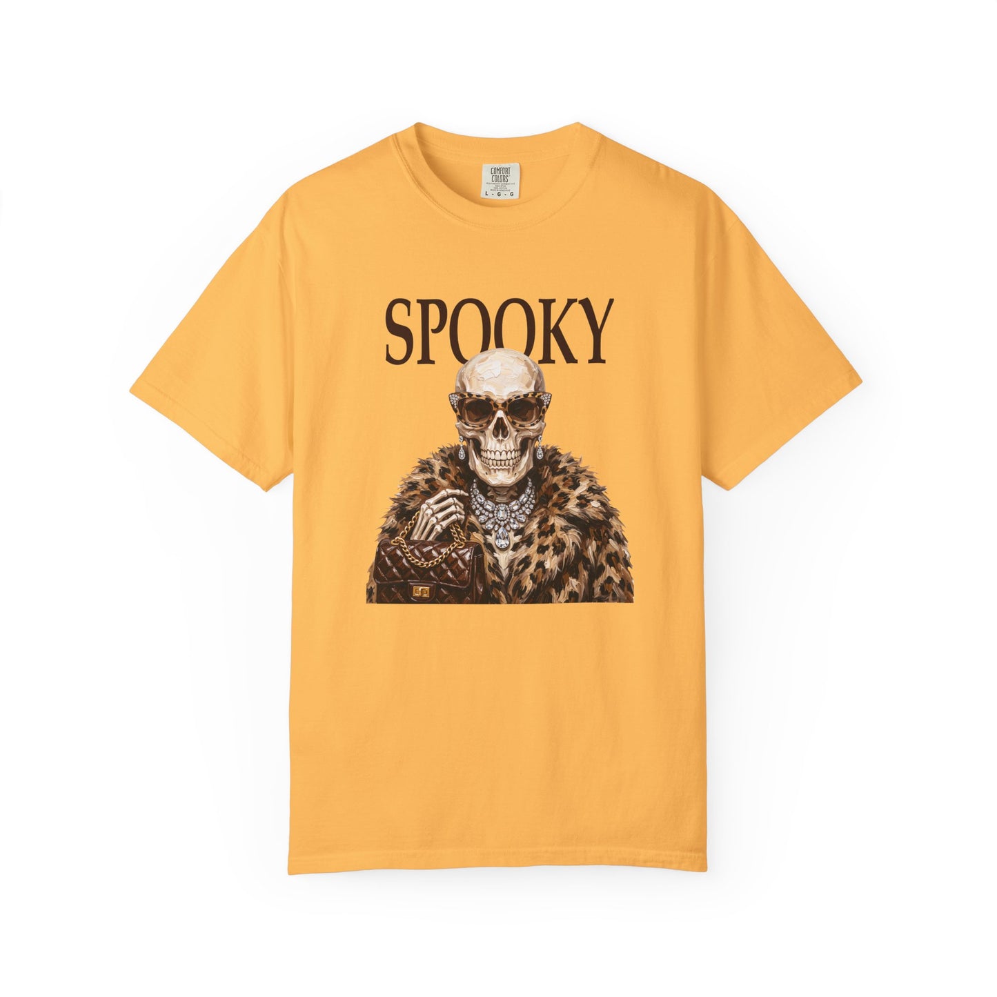 Spooky Skull Leopard  Graphic Tee - Black font