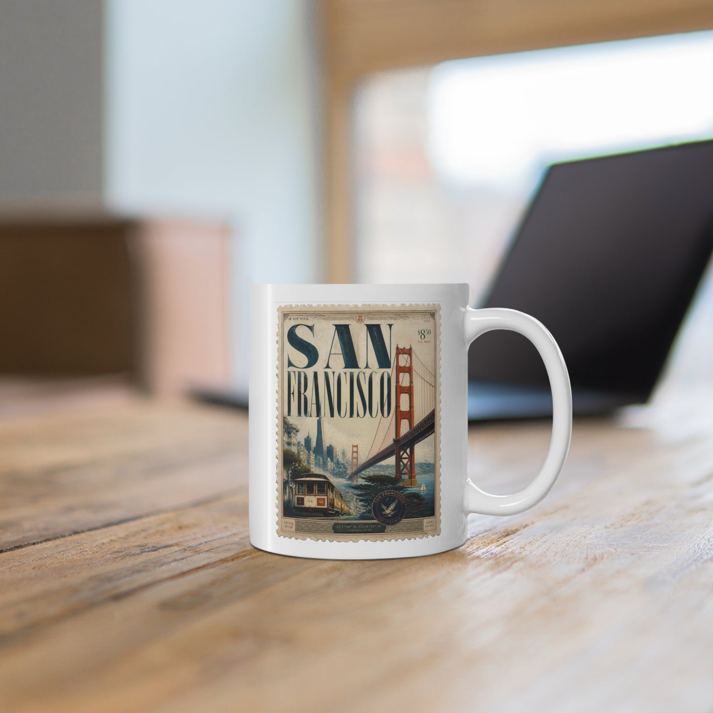 San Francisco Vintage Travel Stamp Mug — 11 oz.
