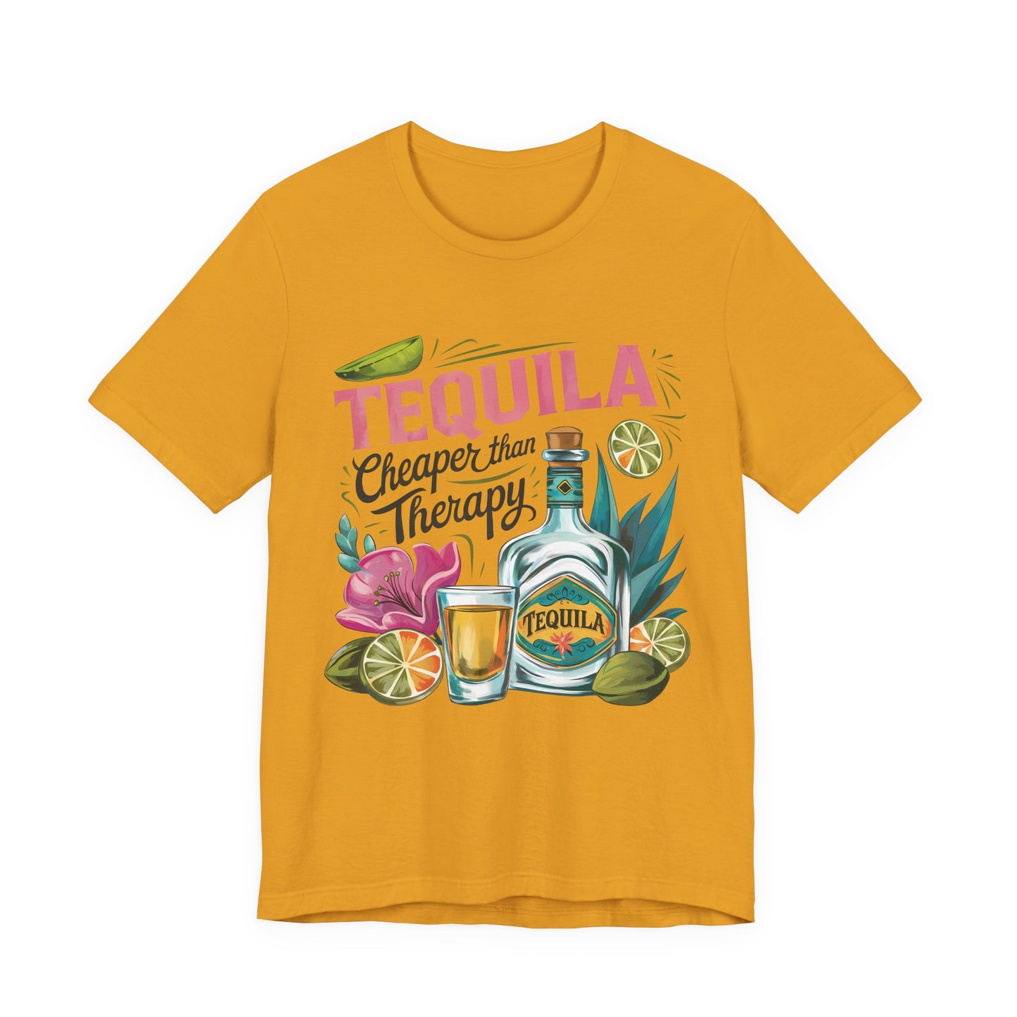 Tequila – “Cheaper than Therapy" Graphic tee - Black font