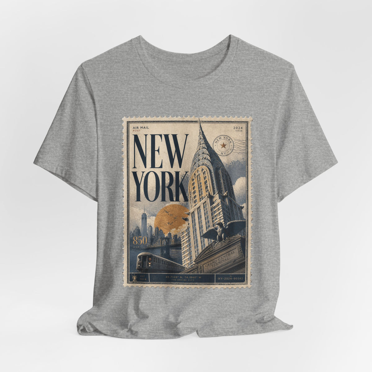 New York Vintage Postage Stamp Graphic T‑Shirt