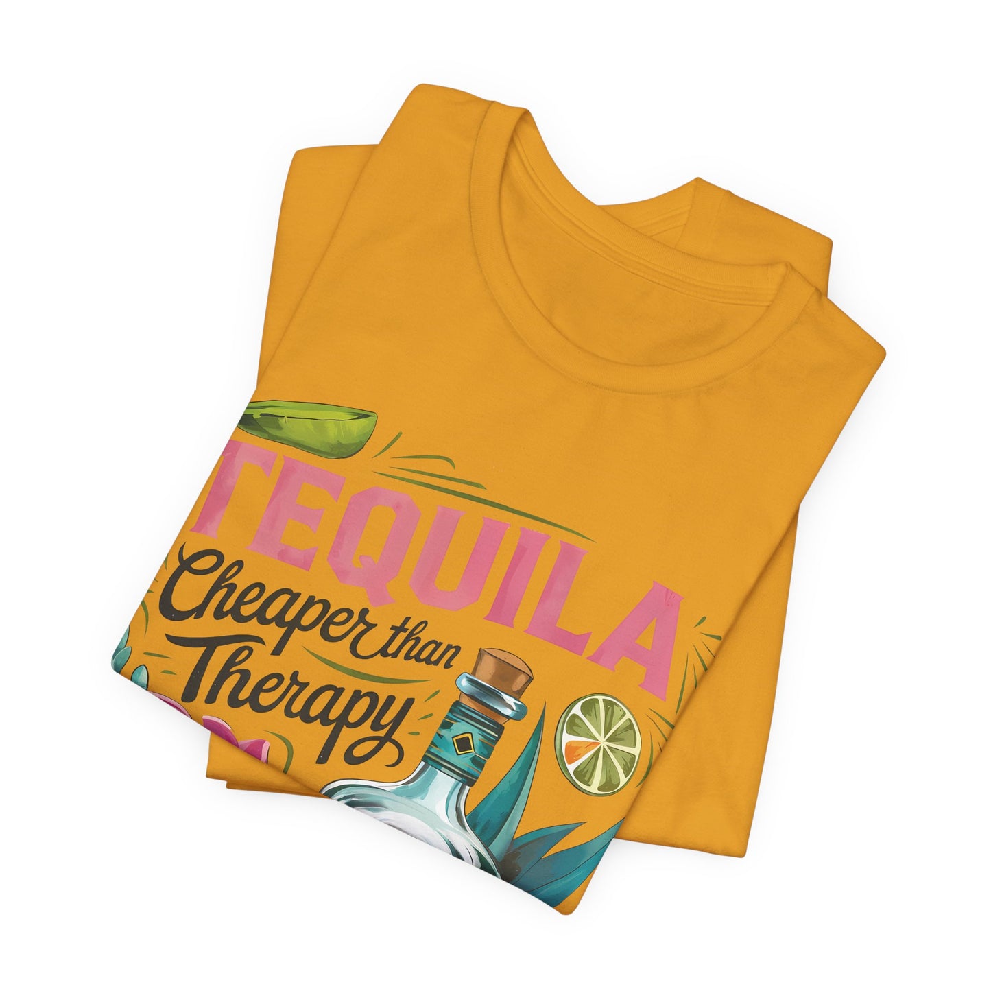 Tequila – “Cheaper than Therapy" Graphic tee - Black font