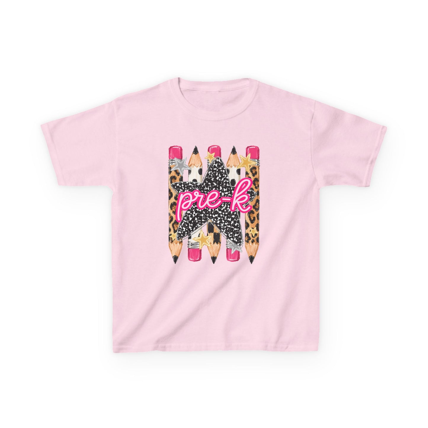 Pre-K Leopard Pencil Kids Tee — Cute Back-to-School Shirt for Preschool Girls