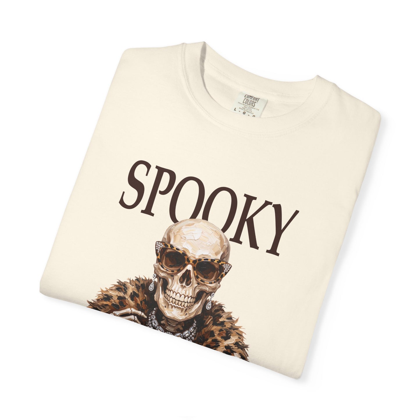 Spooky Skull Leopard  Graphic Tee - Black font