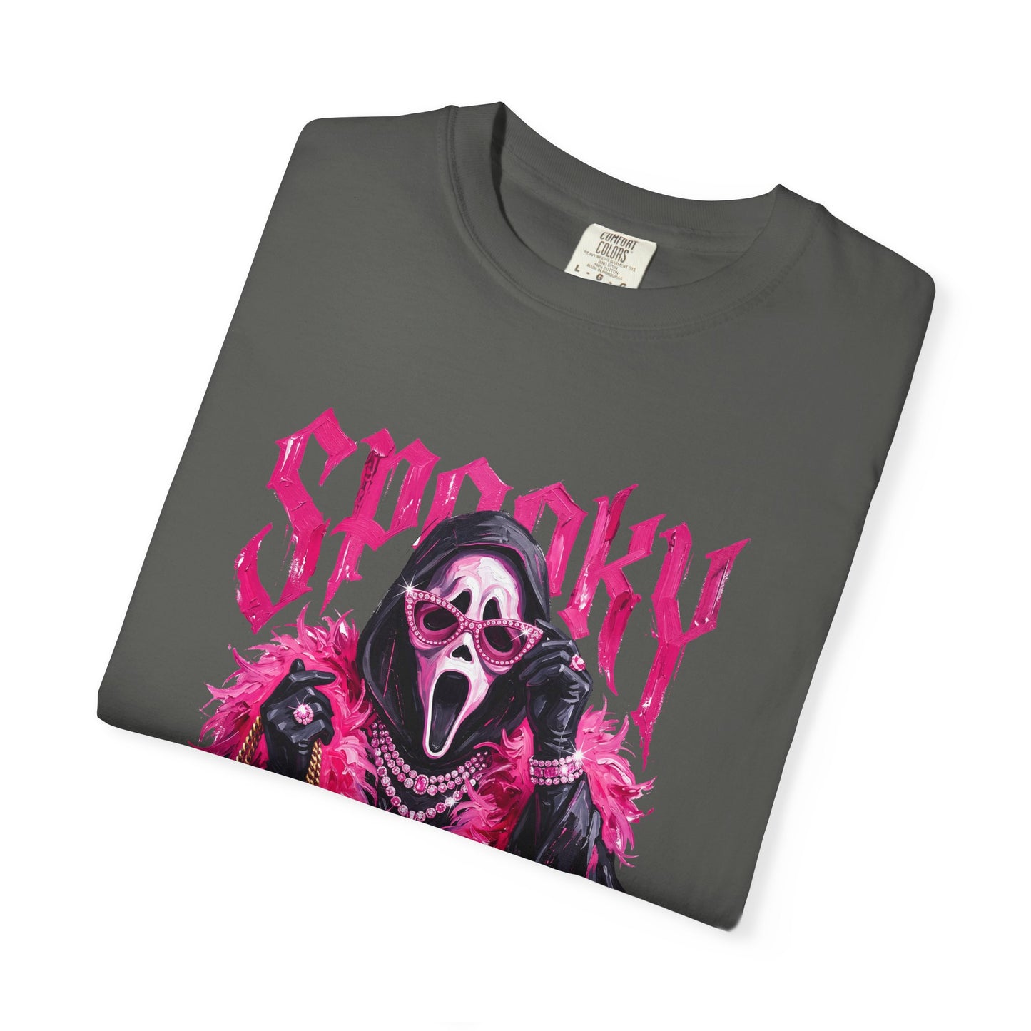 Spooky Pink Fur Ghostface Graphic T-Shirt