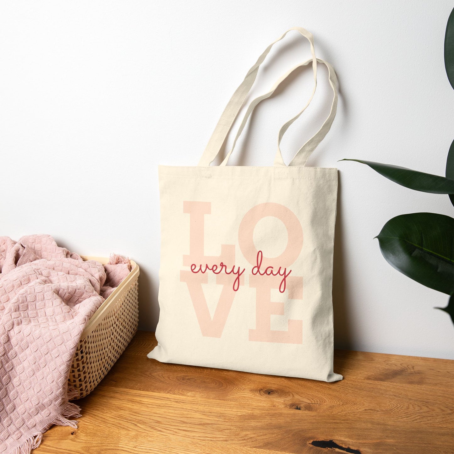 "Love Every Day" Canvas Tote