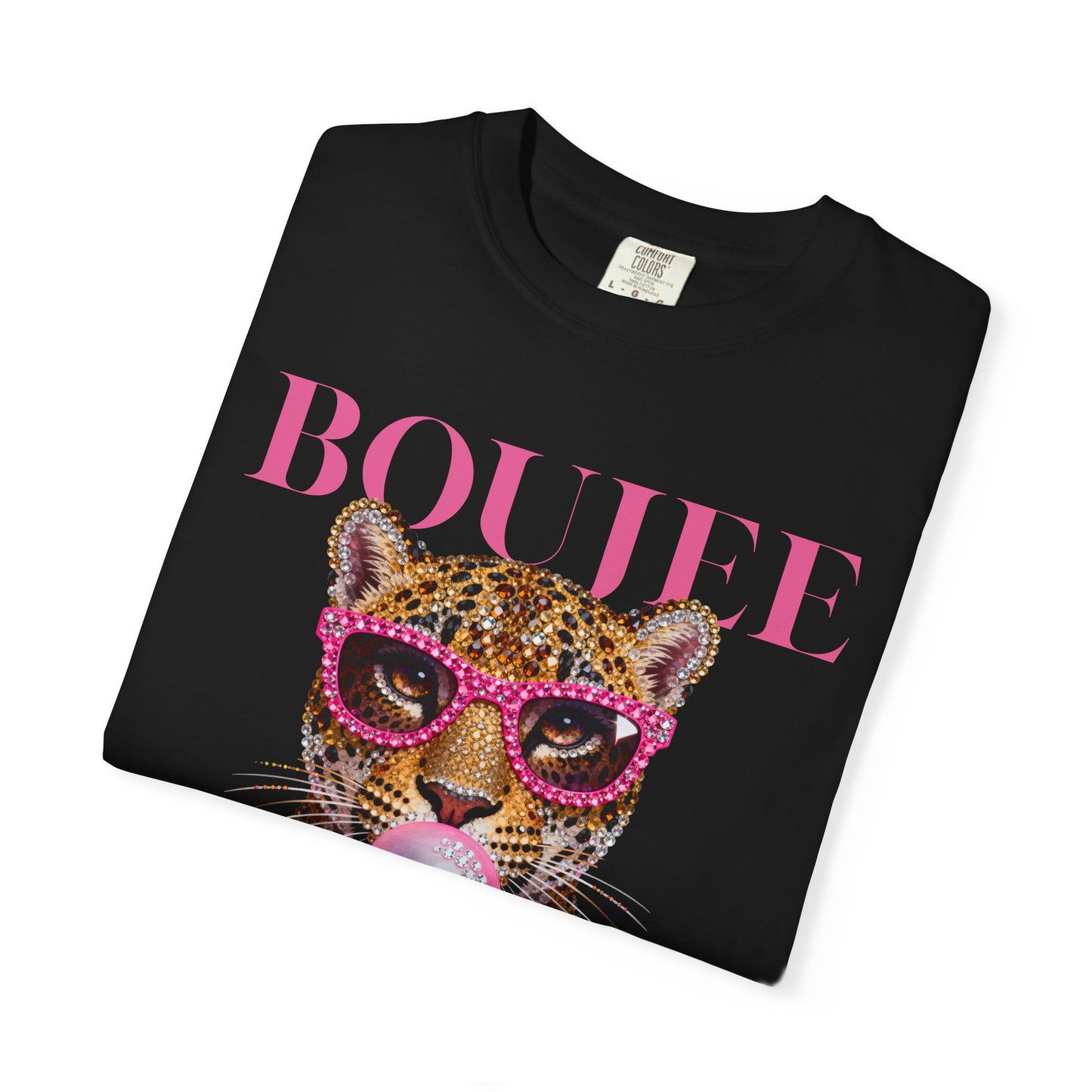 Boujee Leopard Graphic T-Shirt — Pink Bubblegum & Sunglasses Fashion Tee