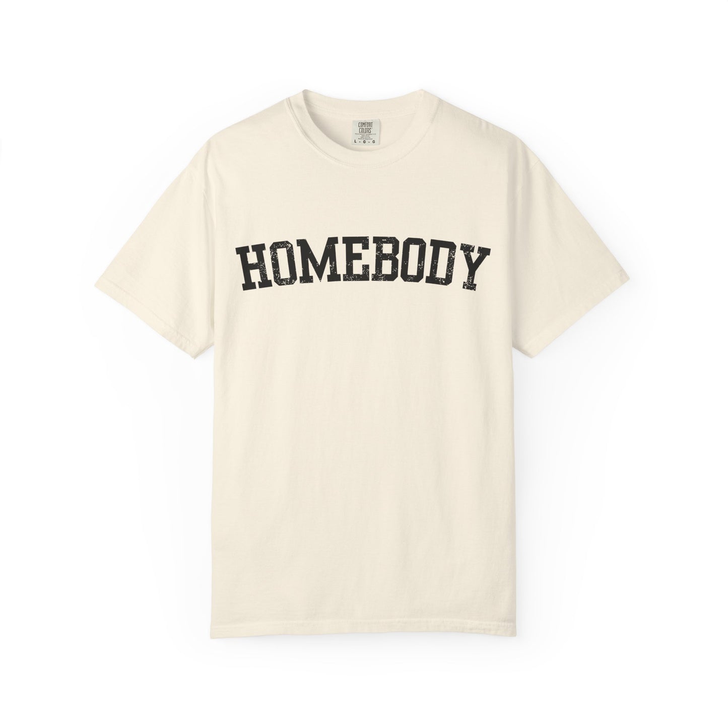 Homebody Graphic Tee  — Black Collegiate Font