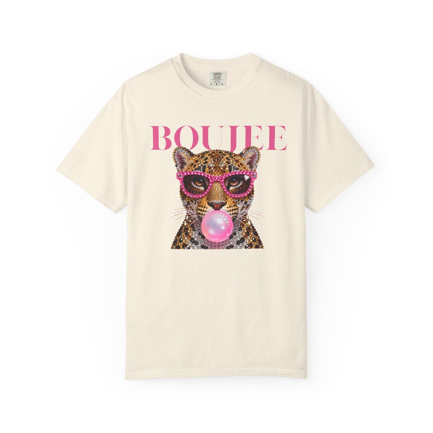 Boujee Leopard Graphic T-Shirt — Pink Bubblegum & Sunglasses Fashion Tee