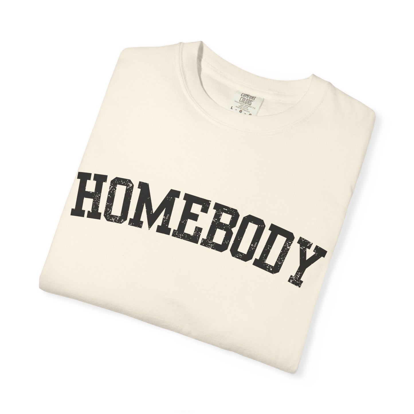 Homebody Graphic Tee  — Black Collegiate Font