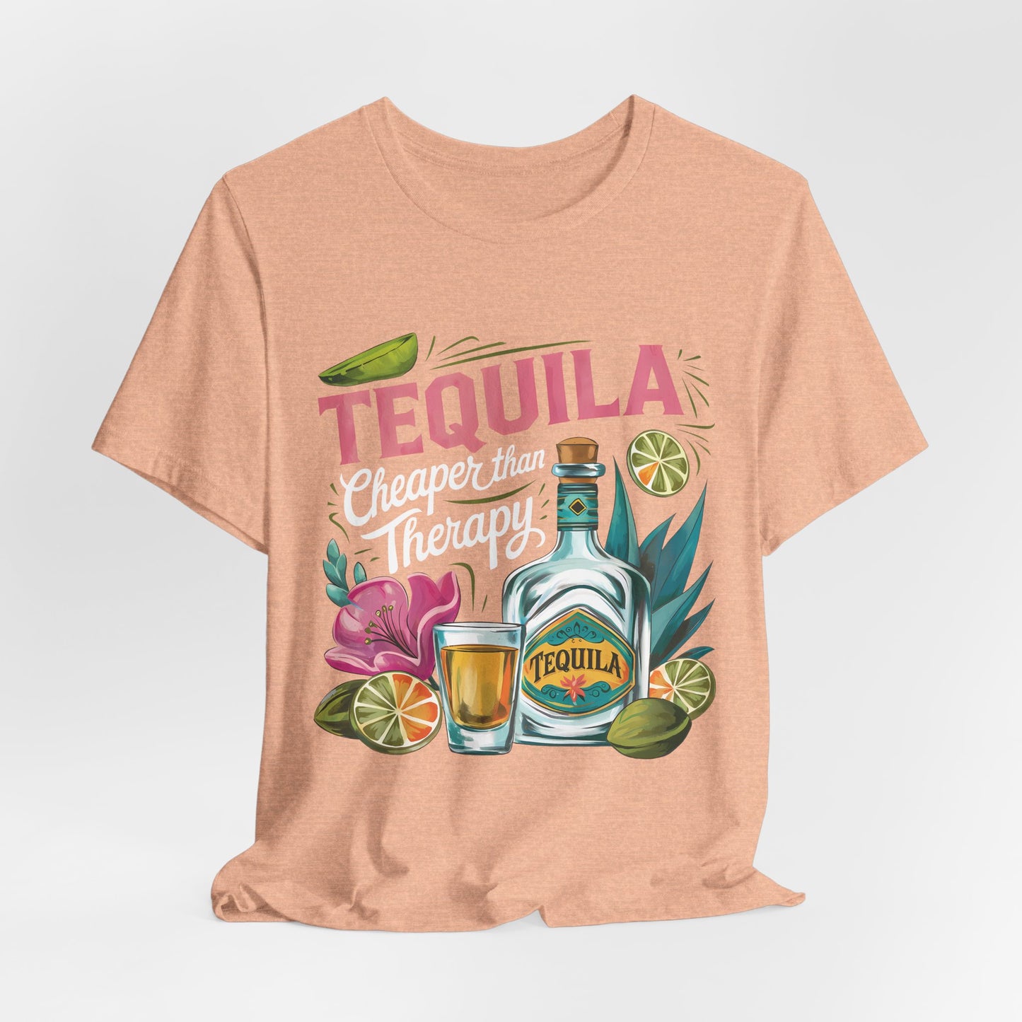 Tequila – “Cheaper than Therapy" Graphic tee - White font