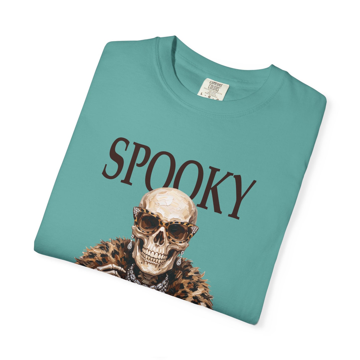 Spooky Skull Leopard  Graphic Tee - Black font