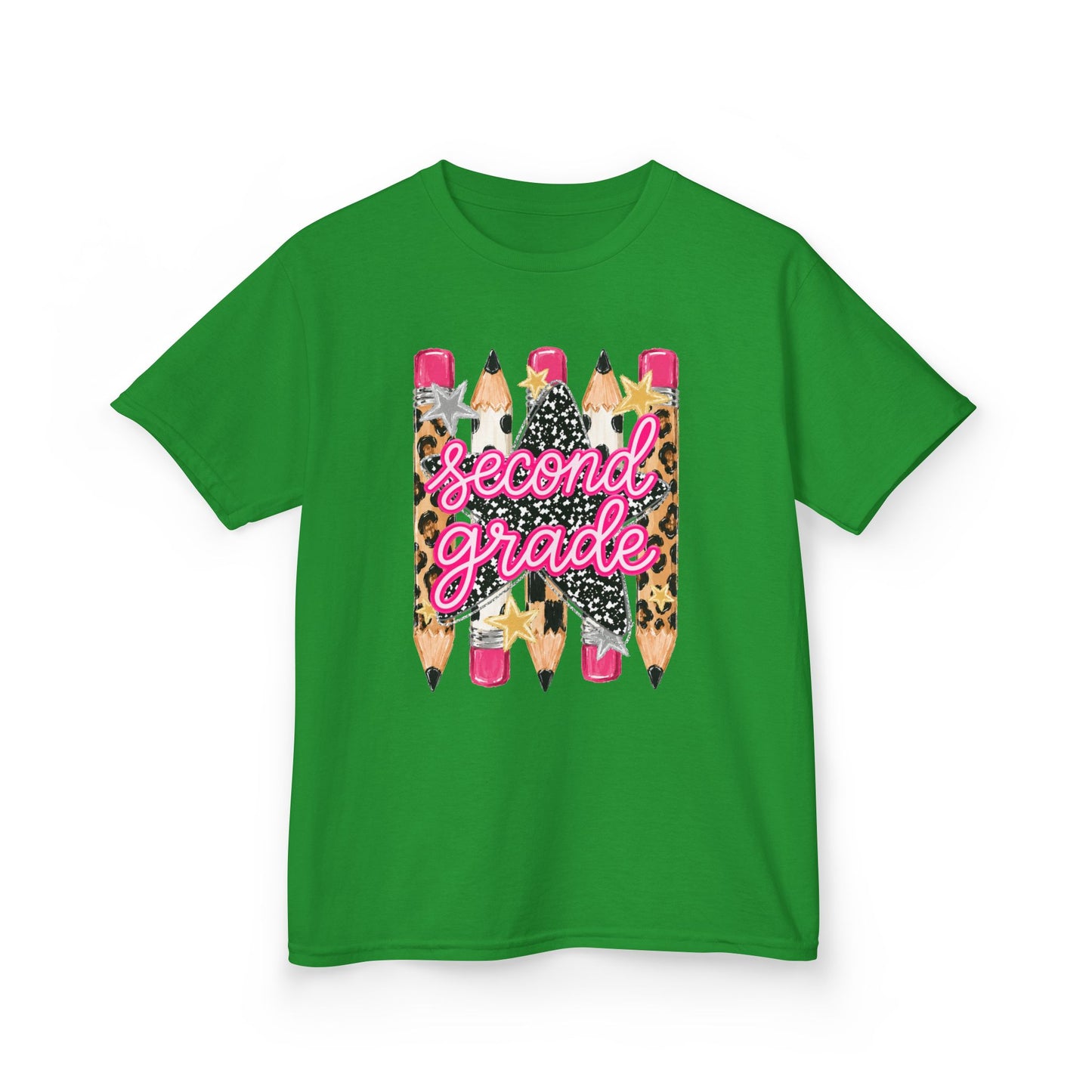 Second Grade Kids T-Shirt - Leopard Pencil Back-to-School Tee