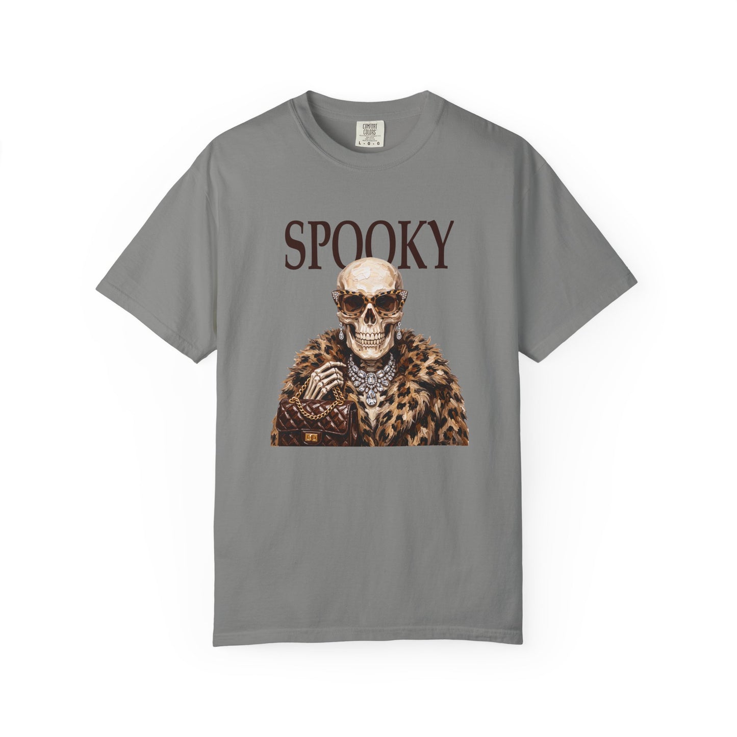 Spooky Skull Leopard  Graphic Tee - Black font