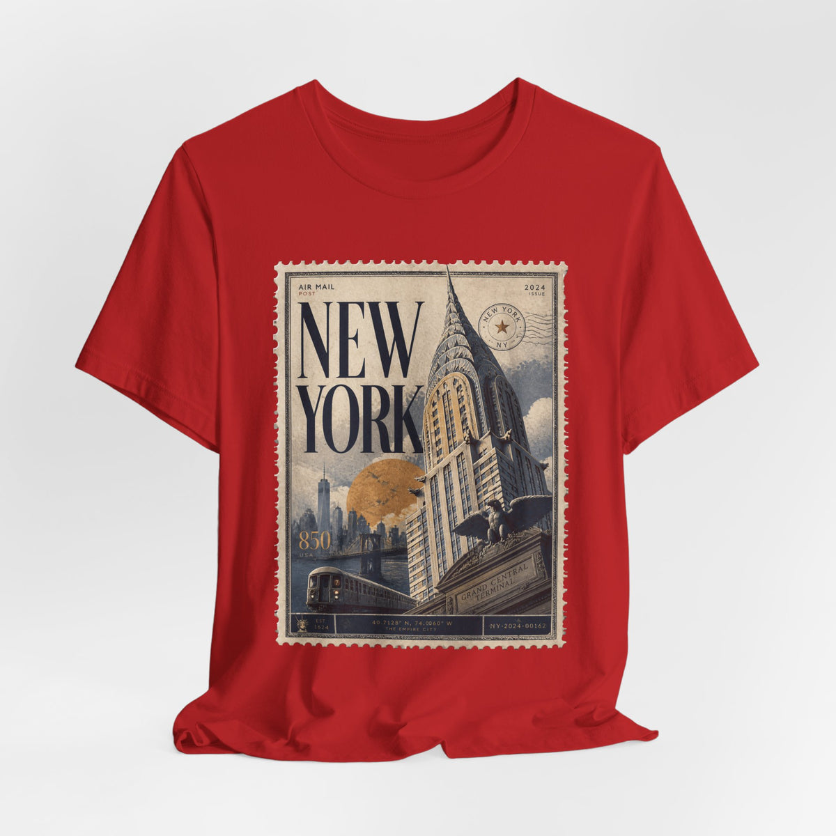 New York Vintage Postage Stamp Graphic T‑Shirt