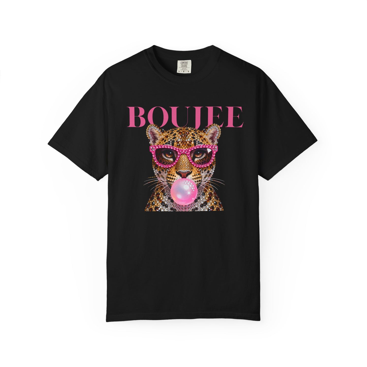 Boujee Leopard Graphic T-Shirt — Pink Bubblegum & Sunglasses Fashion Tee