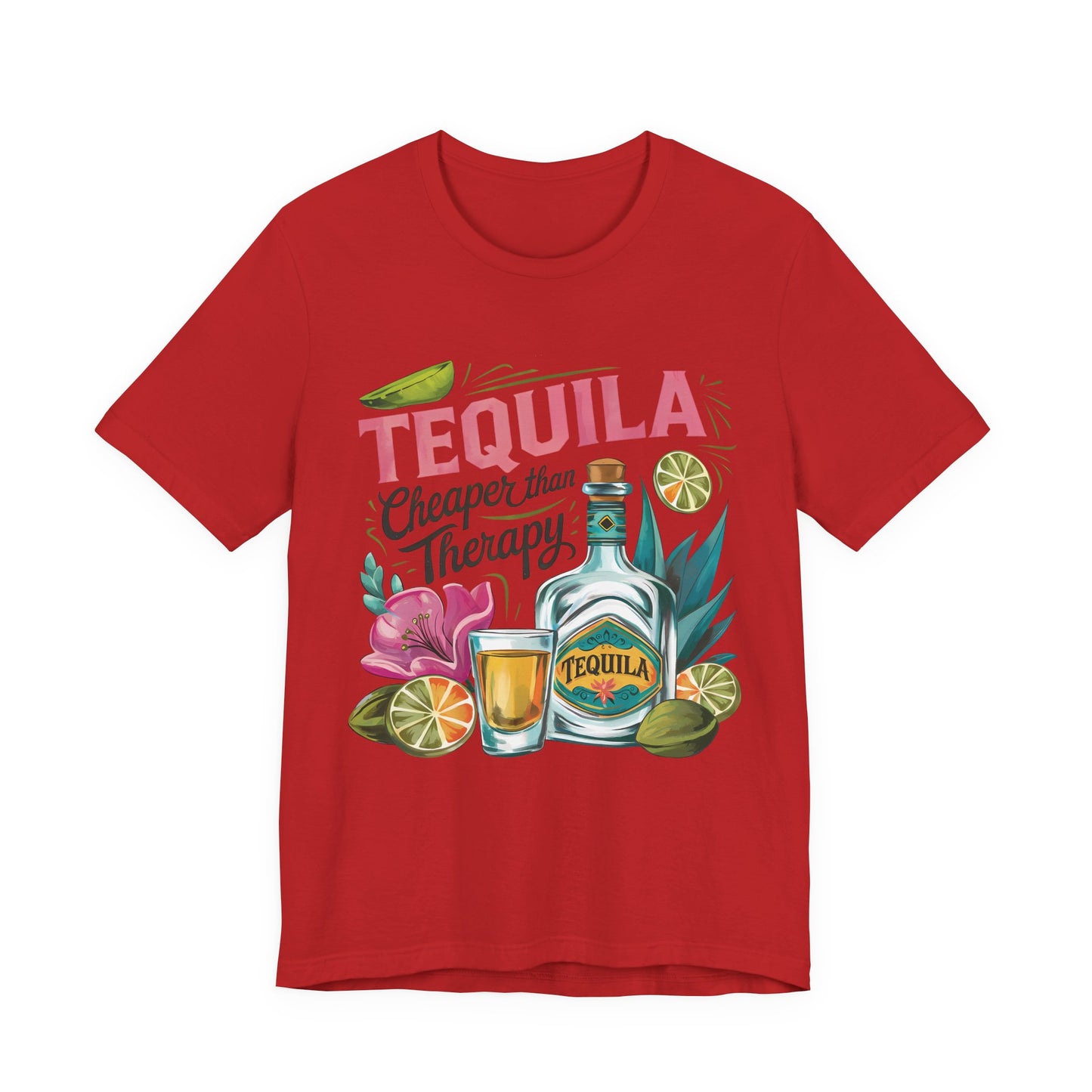 Tequila – “Cheaper than Therapy" Graphic tee - Black font