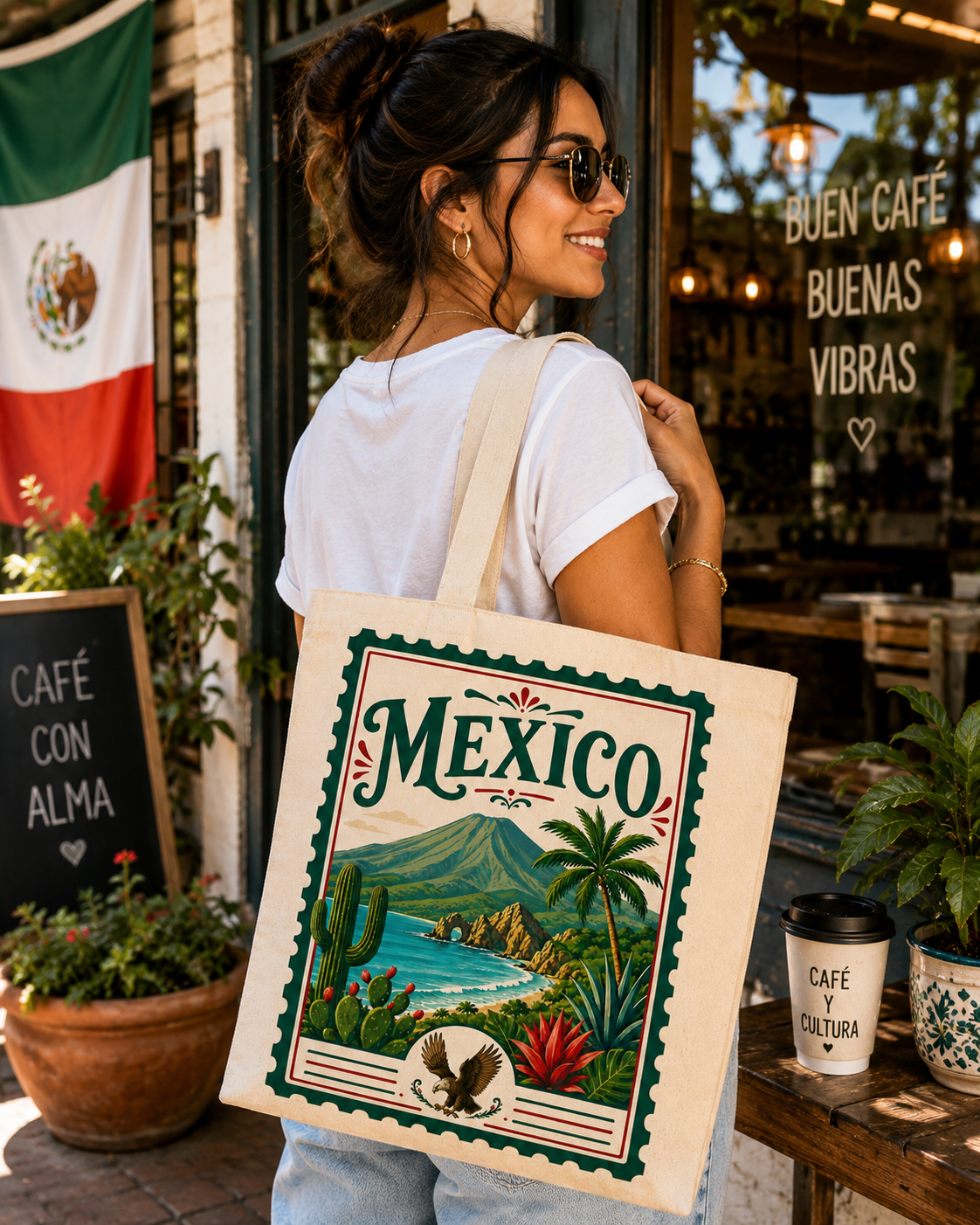 "Mexico" Canvas Travel Tote