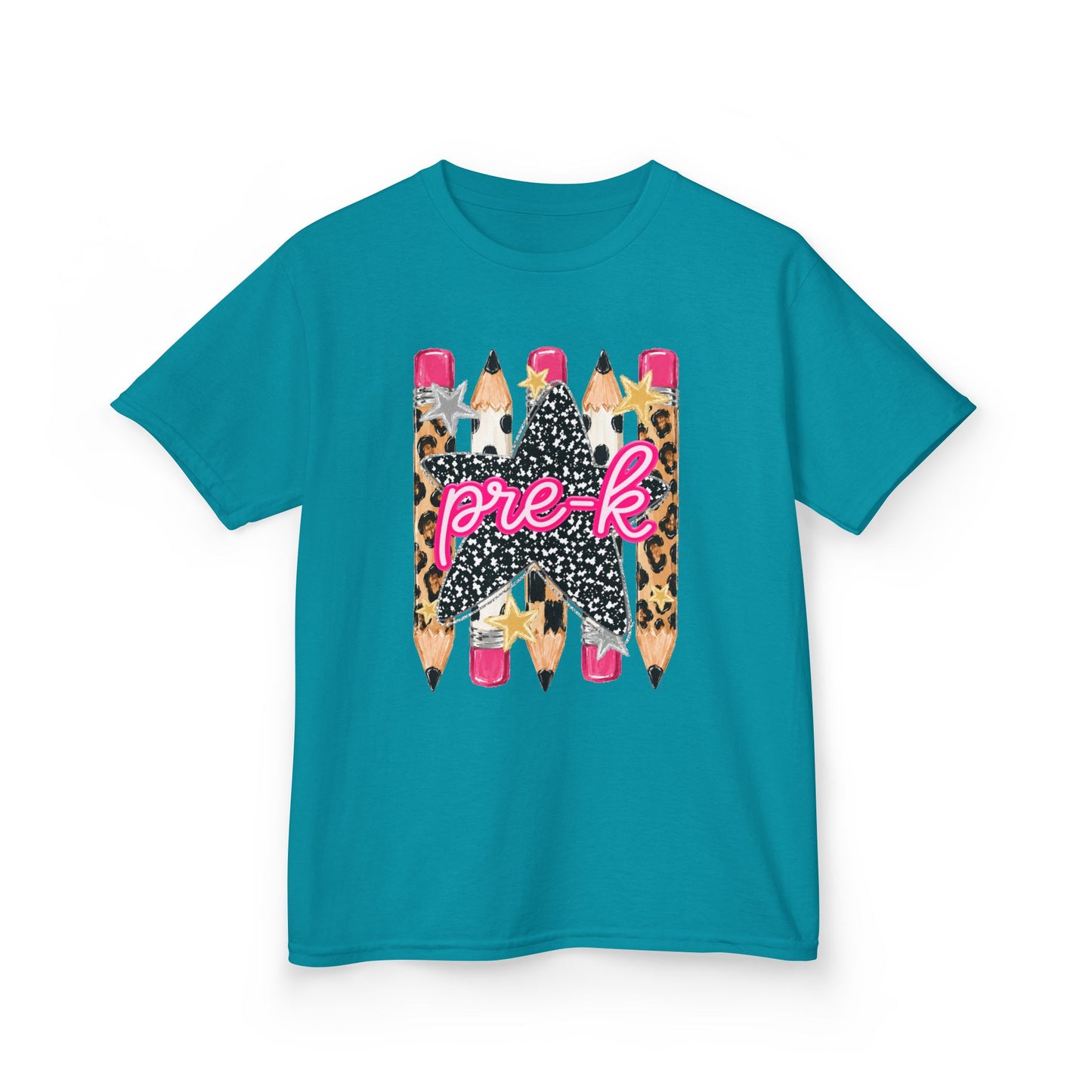 Pre-K Leopard Pencil Kids Tee — Cute Back-to-School Shirt for Preschool Girls