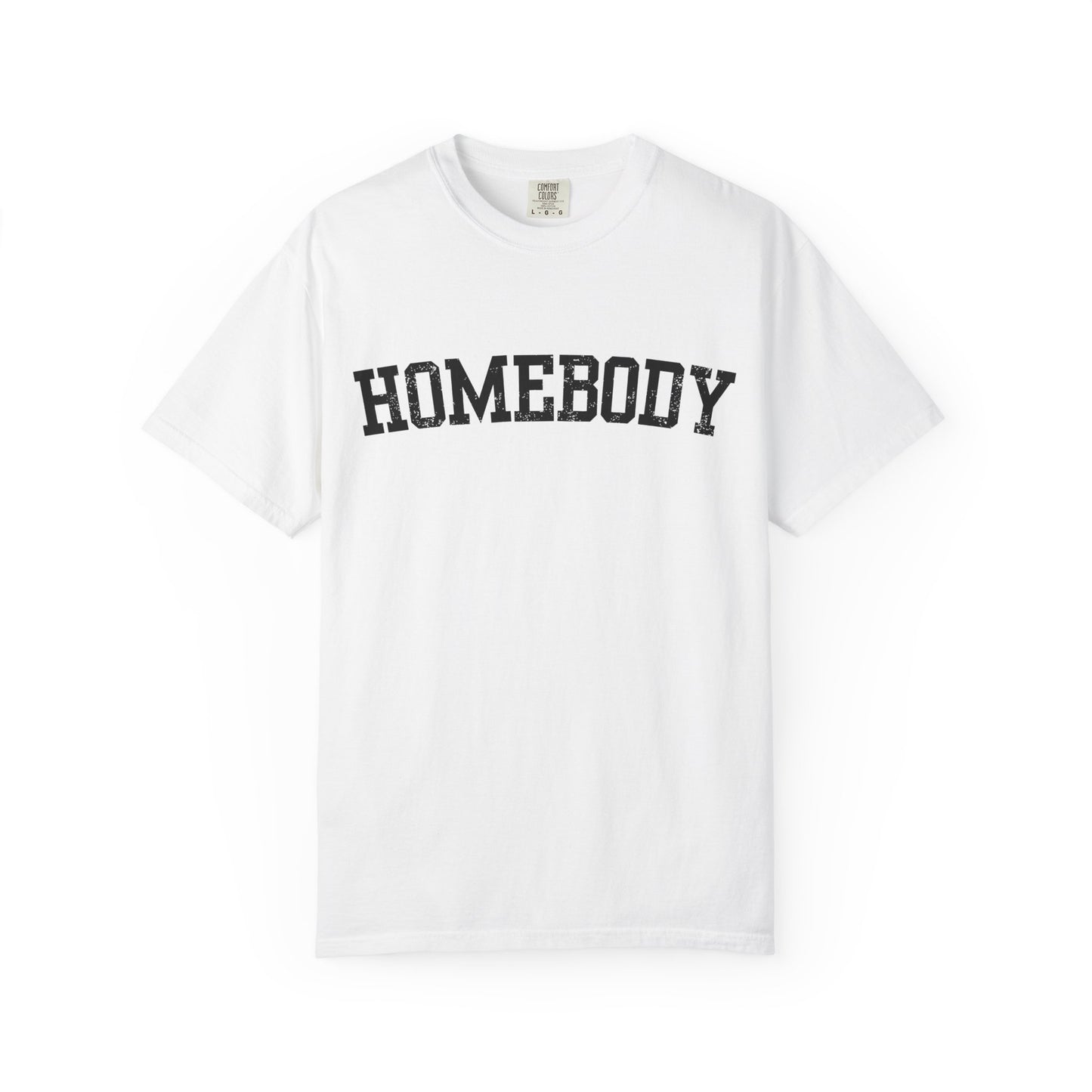 Homebody Graphic Tee  — Black Collegiate Font
